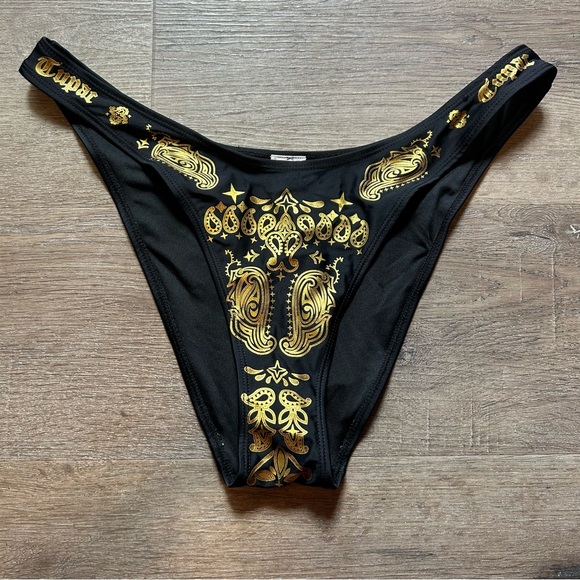 Forever 21 Tupac Black and Gold Bikini Bottom - Picture 1 of 5
